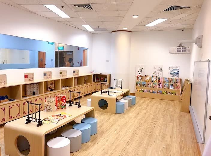 Chinese classroom with reading nooks